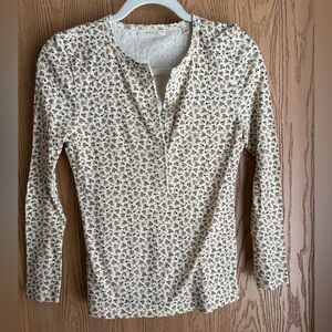 Doen Floral Long Sleeve Blouse - Cream and Pink